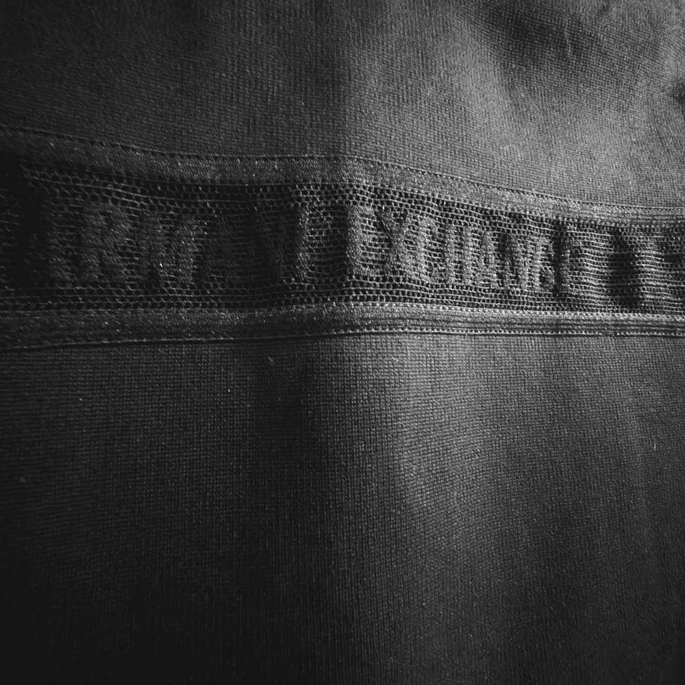 Armani Exchange Black Crop Top With Mesh Branding - Picture 3 of 6